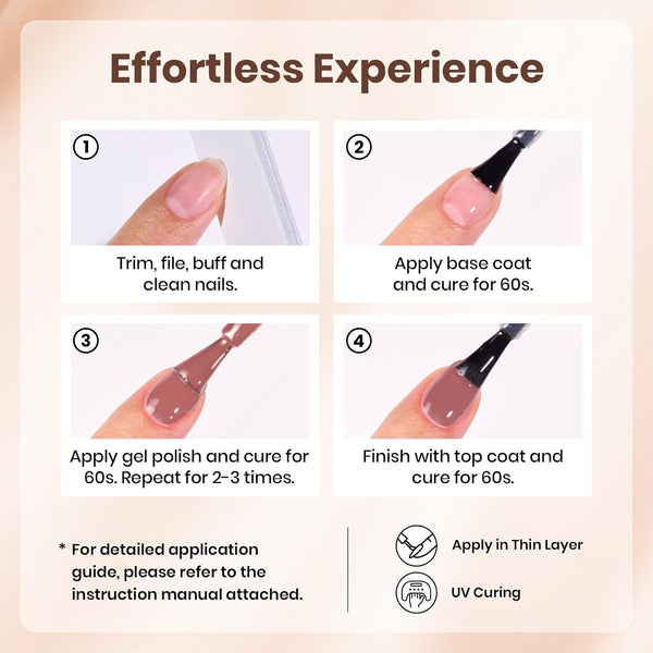 Beetles Gel Polish Nail Set 6 Colors Skin Tones Collection Nude Brown Gel Nail Polish Pink Neutral Soak off Uv Led Lamp Needed Manicure Diy Home