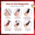 Beetles Cat Eye Gel Nail Polish Set, 6 Colors Glitter Gel Polish Kit Red Pink Shiny Brown Burgundy Purple Blue Green Magnetic Effect Sparkle