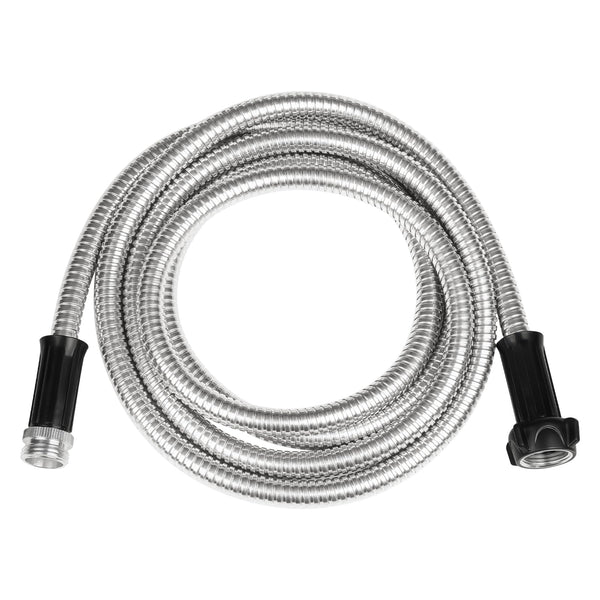 Short Garden Hose Meatl Water Hose Heavy Duty Stainless Steel Hose with Metal Fittings Flexible Lightweight Hose Puncture Proof for Yard,