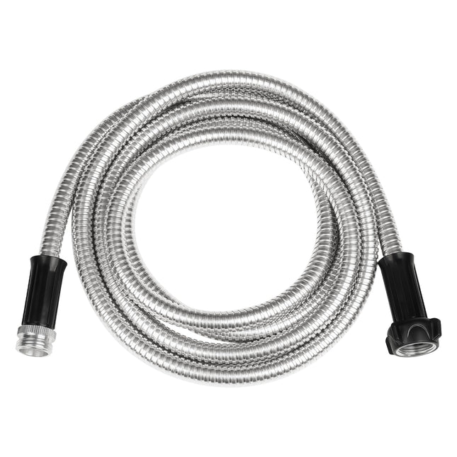 Short Garden Hose Meatl Water Hose Heavy Duty Stainless Steel Hose with Metal Fittings Flexible Lightweight Hose Punctur