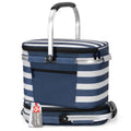 ALLCAMP Insulated Cooler Bag Portable Collapsible Picnic Basket Cooler with Sewn in Frame (Medium Cherry Pattern)