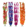 Pack of 4 Tall Plastic Aquarium Plants, Large Fake Plants, Fish Tank Decorations, Artificial Fish Tank Plants