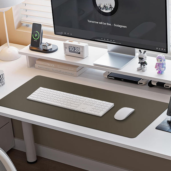 âBoutilon Leather Desk Pad 30" X14",Non-Slip Mouse Pad,Office Desk Mat,Waterprooft PU Leather Desk Blotter,Desk Pad Protector,Desk Writing Pad for