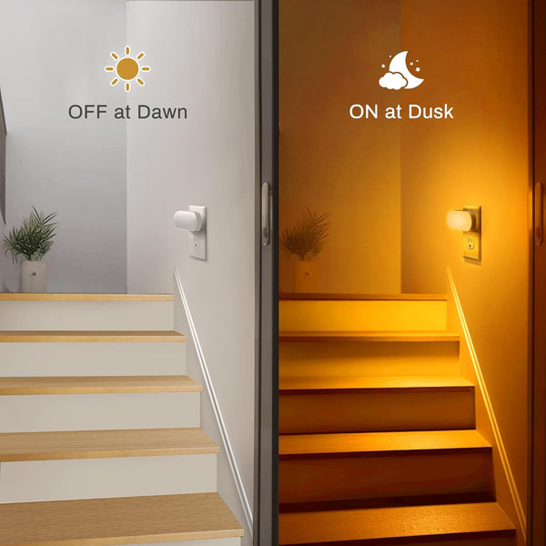 Doresshop Amber Night Light, Auto On/Off, 0-100 LM Adjustable Brightness, Dimmable Plug into Wall Light Sensor Night Light for Kids Room, Bedroom,