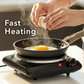 OVENTE Electric Countertop Single Burner, 1000W Cooktop with 7.25 Inch Cast Iron Hot Plate, 5 Level Temperature Control, Compact Cooking Stove and