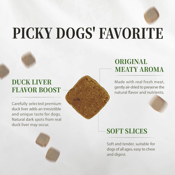 Herz Air-Dried Dog Food Chicken & Duck Liver Recipe 1 Lb, All-Natural, High-Protein, Grain-Free, Limited Ingredients, Complete & Balanced, Premium