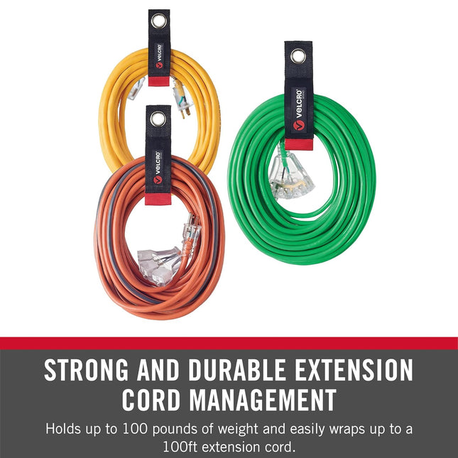 VELCRO Brand Easy Hang Extension Cord Holder Organizer Variety Pack | Holds 60-100Lbs, Heavy Duty Straps Fit Easily on H