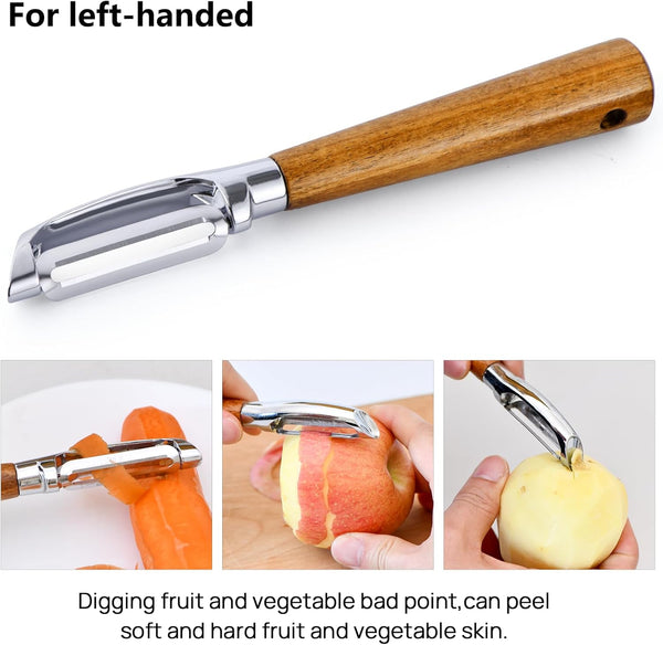 Left Handed Kitchen Scissors and Left Handed Peeler, All Purpose Lefty Stainless Steel Scissors and Peeler for Adults, Great for Kitchen, Home (2