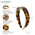 EVITA PERONI Wide Headbands for Women with Teeth Acetate Resin Hair Bands for Women'S Hair No Headache Headband No Slip Hairbands-Tortoise