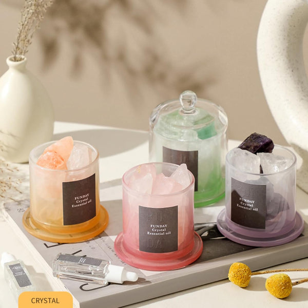 Crystal Aromatherapy Diffuser Stones with Essential Oils Natural Scented Healing Set Gemstone for Home, Office, Yoga, Personal Desk Decor, Clean