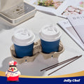 JOLLY CHEF 100 Pack Disposable Coffee Cups, 12oz To Go Paper Coffee Cups with Lids and Stirrers for Hot Beverage 12oz-100 Pack