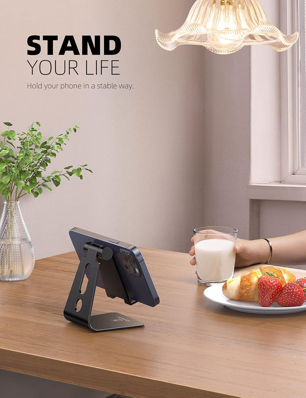 Lamicall Adjustable Cell Phone Stand, Desk Phone Holder, Cradle, Dock, Compatible with Iphone 16, 15, 14, Plus, Pro, Pro Max, 13 12 X XS,4-8