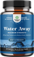 Water Away Herbal Diuretic Pills High Strength - Fluid Retention Supplement with Dandelion Leaf Extract & Green Tea for Bloating Relief for Women