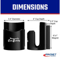 Master Magnetics Magnetic Cup Holder - Caddy for Bottles, Glasses, and Cans - Fits on Fridge, Lawnmower, Forklift, Cart, or Ladder - Heavy-Duty