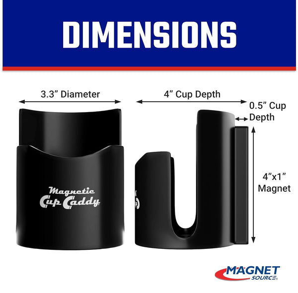 Master Magnetics Magnetic Cup Holder - Caddy for Bottles, Glasses, and Cans - Fits on Fridge, Lawnmower, Forklift, Cart, or Ladder - Heavy-Duty