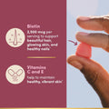 Nature'S Bounty Optimal Solutions Hair, Skin and Nails Pectin Gummies, 2500 Mcg Biotin per Serving, No Stick Gummy, Vegetarian Formula, Strawberry