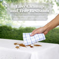 Grandipity Grey Dot on White 12 Pack Premium Disposable Plastic Tablecloth 54 Inch X 108 Inch. Decorative Rectangle Table Cover