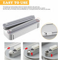 Magnetic Plastic Wrap Dispenser with Cutter - Refillable Aluminum Tin Foil and Plastic Wrap Organizer for Kitchen, Quasziwa Upgraded 3 in 1 Paper