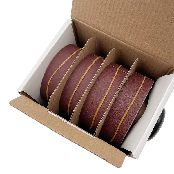 Emery Cloth Roll, 4 Grits Abrasive Sandpaper Rolls Assorted Sand Paper with Dispenser for Woodworking Automotive Metal Polishing, 150 240 320 400