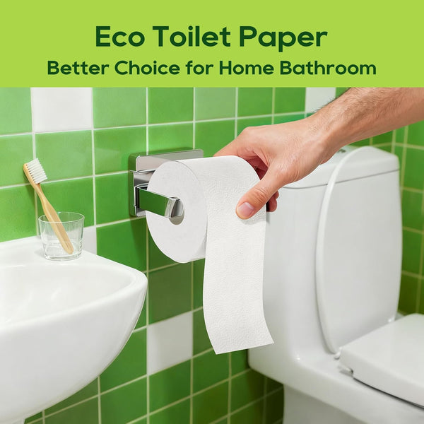 ECOLipak Bamboo Toilet Paper, Septic Safe Toilet Tissue, 16 Double Rolls, 320 Sheets Per Roll, Tree Free, Non Toxic, 2 Ply, Soft and Absorbent,
