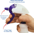 Spray Bottles Heavy Duty - 4 Pack 32 Oz, Empty Spray Bottles for Cleaning, Chemical Resistant HDPE, Industrial-Grade Spray Bottle with Heavy Duty
