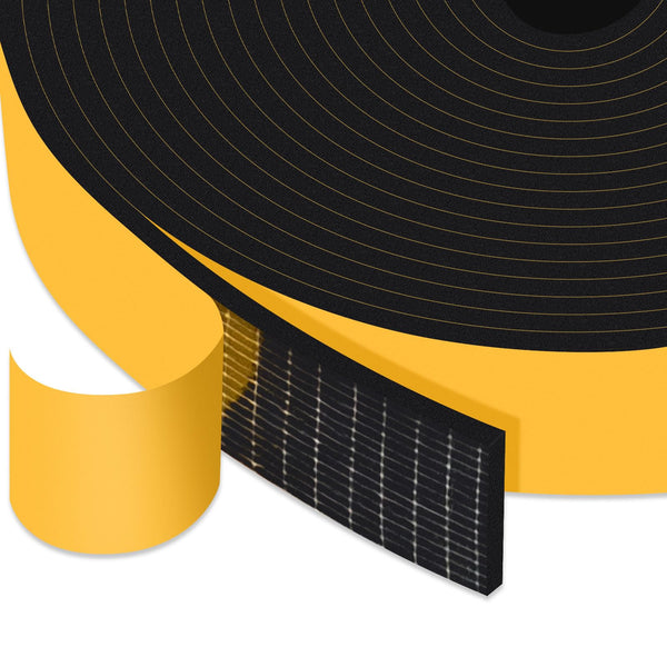Strong Self Adhesive Foam Weather Stripping, Foam Seal Tape for Doors and Windows, Soundproof Weatherproof Insulation Strips, AC Seal Strip,