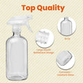 Clear Glass Spray Bottles for Cleaning Solutions (4 Pack) - 16 Ounce, Refillable & Reusable Sprayer for Essential Oil, Water, Kitchen, Hair.