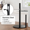 Paper Towel Holder Black Kitchen Roll Holder, Premium Stainless Steel Paper Towel Holder for Kitchen Roll Organize, Countertop Roll Dispenser with