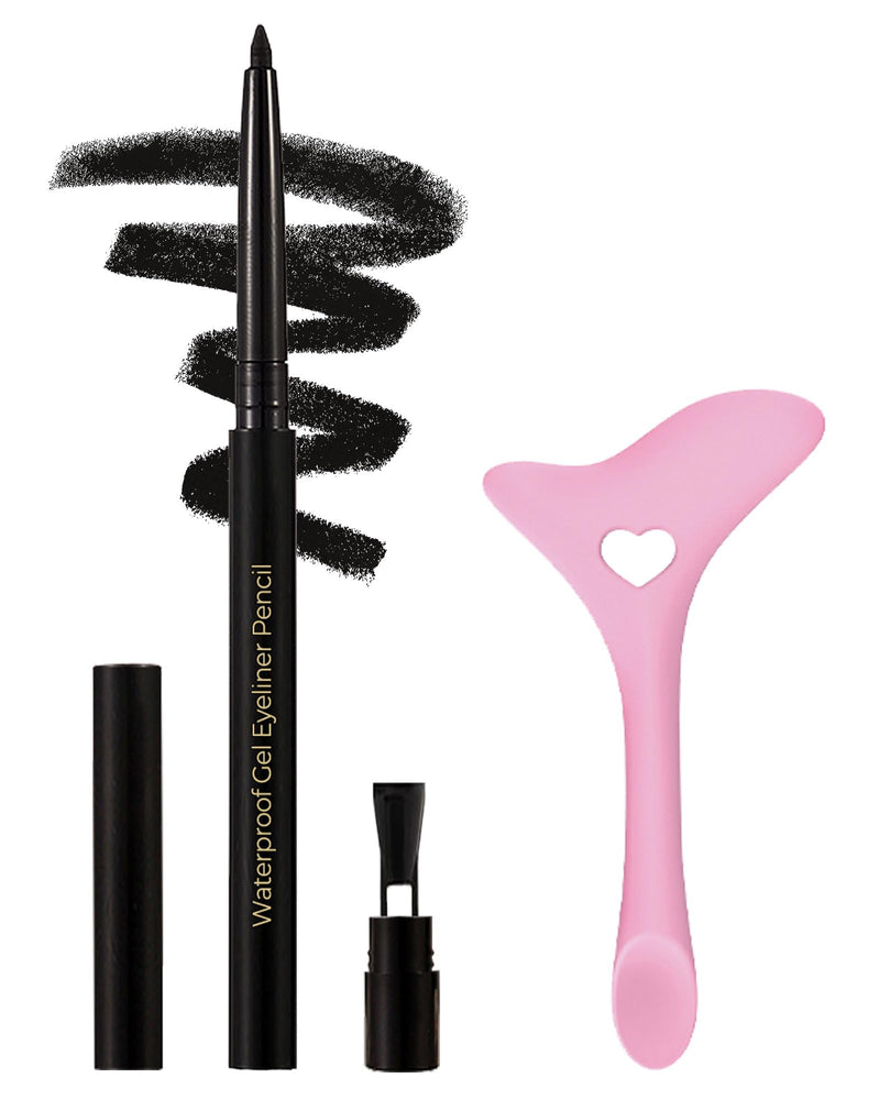 Medium Brown Eyeliner Pencil Retractable Gel Eyeliner Pencil Built in Sharpener Waterproof Smudge Proof Waterline Eye Liner Pencil Smooth Creamy