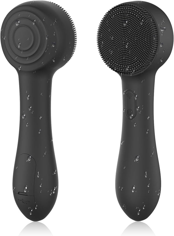 Facial Cleansing Brush Silicone Face Scrubber Waterproof Rechargeable Exfoliator Massage Device for Men & Women, Deep Pore Cleansing, Exfoliating,