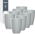 Wheat Straw Cups 8 PCS Good Alternative to Plastic Reusable Cups 12 Oz Unbreakable Drinking Cup Reusable Dishwasher Safe Water Plastic Glasses