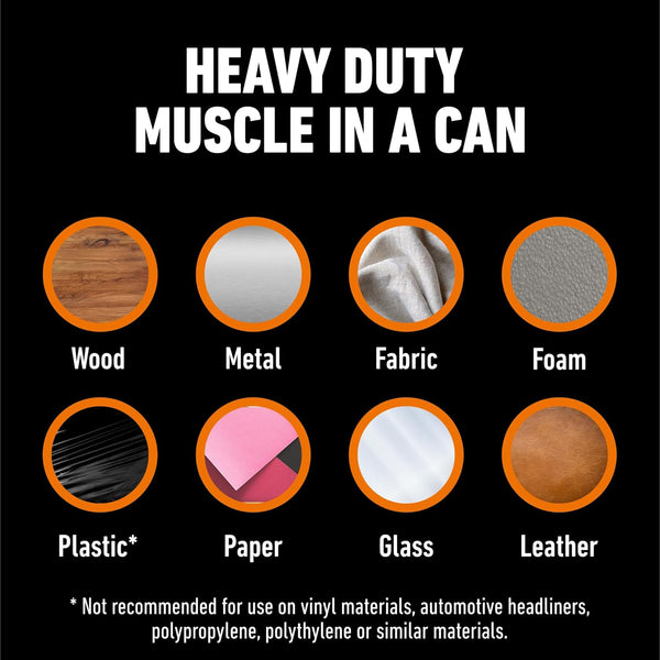 Gorilla Heavy Duty Spray Adhesive, Clear Glue, 14 Ounce (Pack of 1) - All Purpose with Comfort Nozzle for Indoor or Outdoor