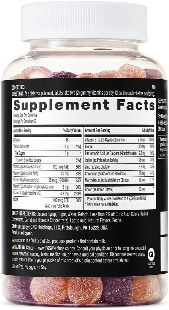 GNC Mega Men Gummy Multivitamin | Energy, Metabolism, & Immune Support | Mixed Berry | 120 Count