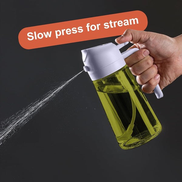 CXINYI - 16Oz/470Ml Olive Oil Dispenser for Kitchen with Stickers - 2 in 1 Olive Oil Sprayer for Cooking, Air Fryer, and Salad, Black&Purple