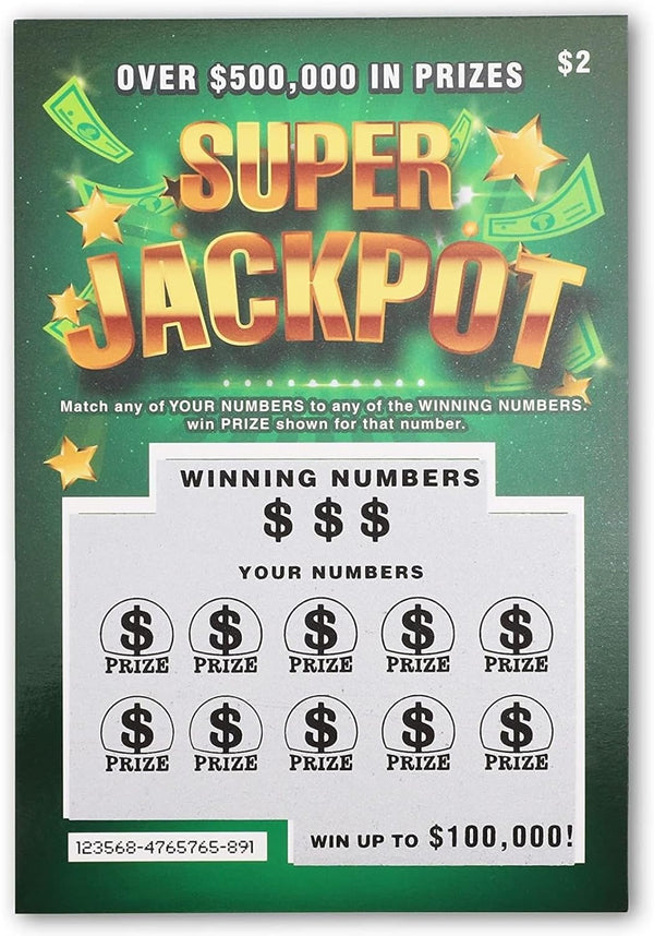BLUE PANDA 30 Pack Fake Scratch off Lottery Tickets, Gag Prank Winning Lotto Ticket Cards (3 Designs)