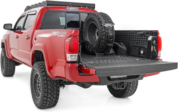Rough Country Universal Bed Mount Spare Tire Carrier for Pickup Trucks - Fits Tires 33" to 40