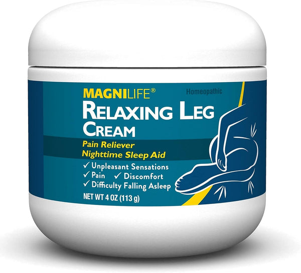 Magnilife Relaxing Leg Cream, Deep Penetrating Topical for Pain and Restless Leg Syndrome Relief, Naturally Soothe Cramping, Discomfort, and