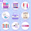 Hollyhi 58 Pcs Kids Makeup Kit for Girl, Princess Toys Real Washable Cosmetic Set with Mirror, Kids Makeup Sets for Girls, Play Make up Birthday