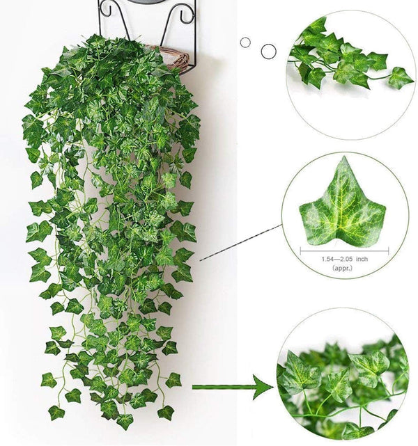 Comtelek 252 FT Artificial Ivy 36 Pack Ivy Vine Garland Ivy Leaves Greenery Garlands Clip Hanging Fake Leaf Plants Faux Green Flowers Decor Home