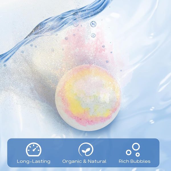 Bath Bombs 20 PCS Set, Organic Bath Bombs with Natural and Safe Essential Oil, Handmade Rich Bubble for Skin Moisturizing, Present for Her/Him,