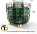 Dark Green Pen Pencil Holder for Desk, 360° Rotating Pen Organizer, Green Office Supplies, Cute Pen Holder, 6-Compartment Pencil Holder Rotating