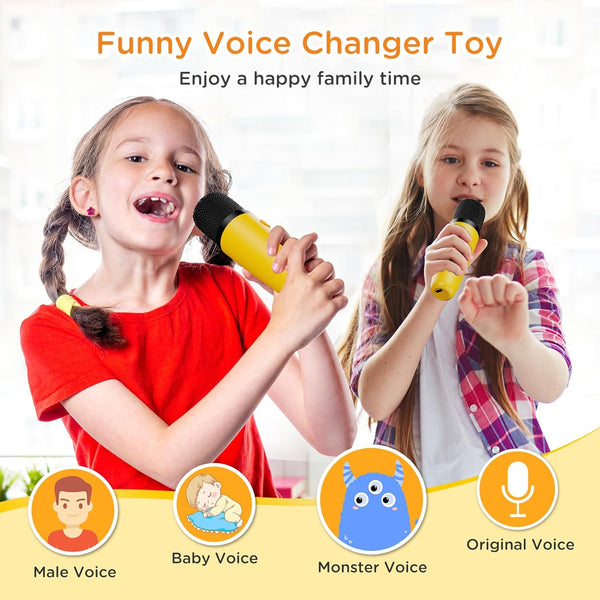 Mini Karaoke Machine for Kids, Portable Bluetooth Speaker with 2 Wireless Microphones, Toys Gift for Girls and Boys Birthday Party Gifts for