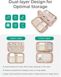 BAGSMART Electronics Organizer Travel Case, Cord Storage for Chargers Cables Phones, Compact Tech Accessories Pouch, Pink