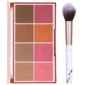 8 Colors Face Matte Blush Palette Shading Blusher with Brush - Buildable Facial Cheek Blusher Contour Bronzing Pressed Powder Makeup Pallet Women