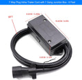 6 Foot 7 Pin Trailer Plug Wiring Harness 7 Way RV Trailer Cord Wire with 7 Gang Waterproof Junction Box
