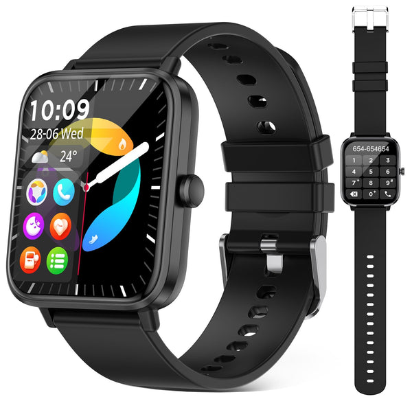 Smart Watch (Answer/Make Call): 1.85" Waterproof Fitness Trackers with 24-Hours Blood Pressure Heart Rate Spo2 Sleep Monitor Watches for Men