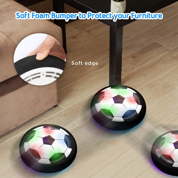 Toyk Boy Toys - LED Hover Soccer Ball - Air Power Training Ball Playing Football Indoor Outdoor Game - Birthday Gifts for Kids, Age 3 4 5 6 7 8-12