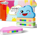 Rainbow Bath Bombs Gift Set, Handmade Organic 4 Pcs Bath Bombs for Kids Girls, Natural Kids Bubble Bath Fizzy, Mothers Day Gifts for Mom, Her, Women