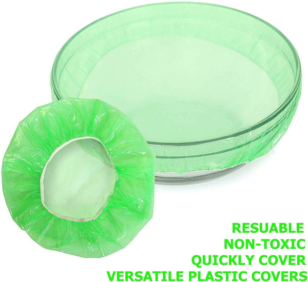 Washable Reusable Food Covers Storage Odd Shaped Plates Bowl Dishes Saran Wrap Color Coded by Size,100 Pieces