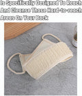 Linen Back Scrubbers+Double Thickened Waterproof Layers Bathing Hat+Linen Exfoliating Shower Bath Gloves,Bath Accessories Setï¼Reusable,For Body,